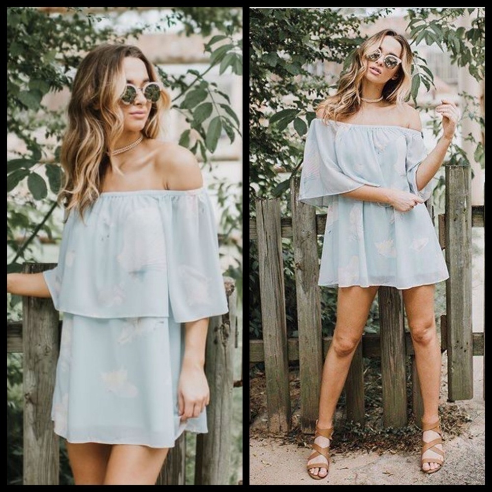 💕SHOW ME YOUR MUMU💕 Seashell Ruffle Mini Dress